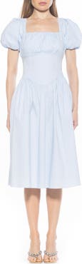 Alexia Admor Jessi Puff Sleeve Midi Dress