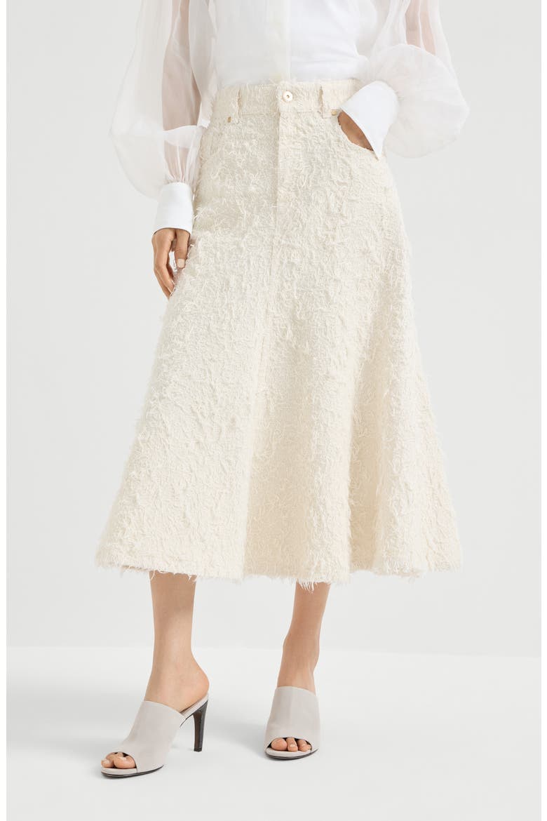 Five-pocket flared skirt, Main, color, Ivory
