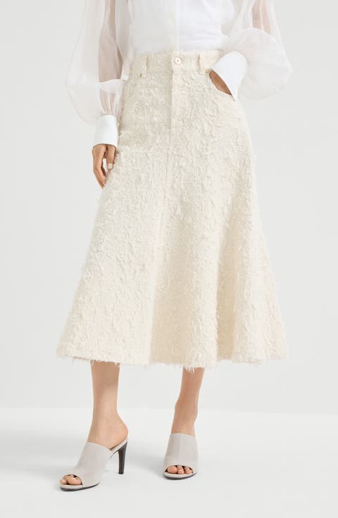 Five-pocket flared skirt