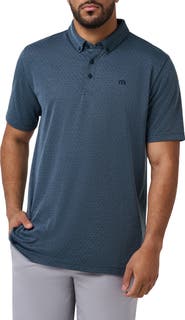 TravisMathew Handsome Town Dot Print Piqué Button-Down Polo