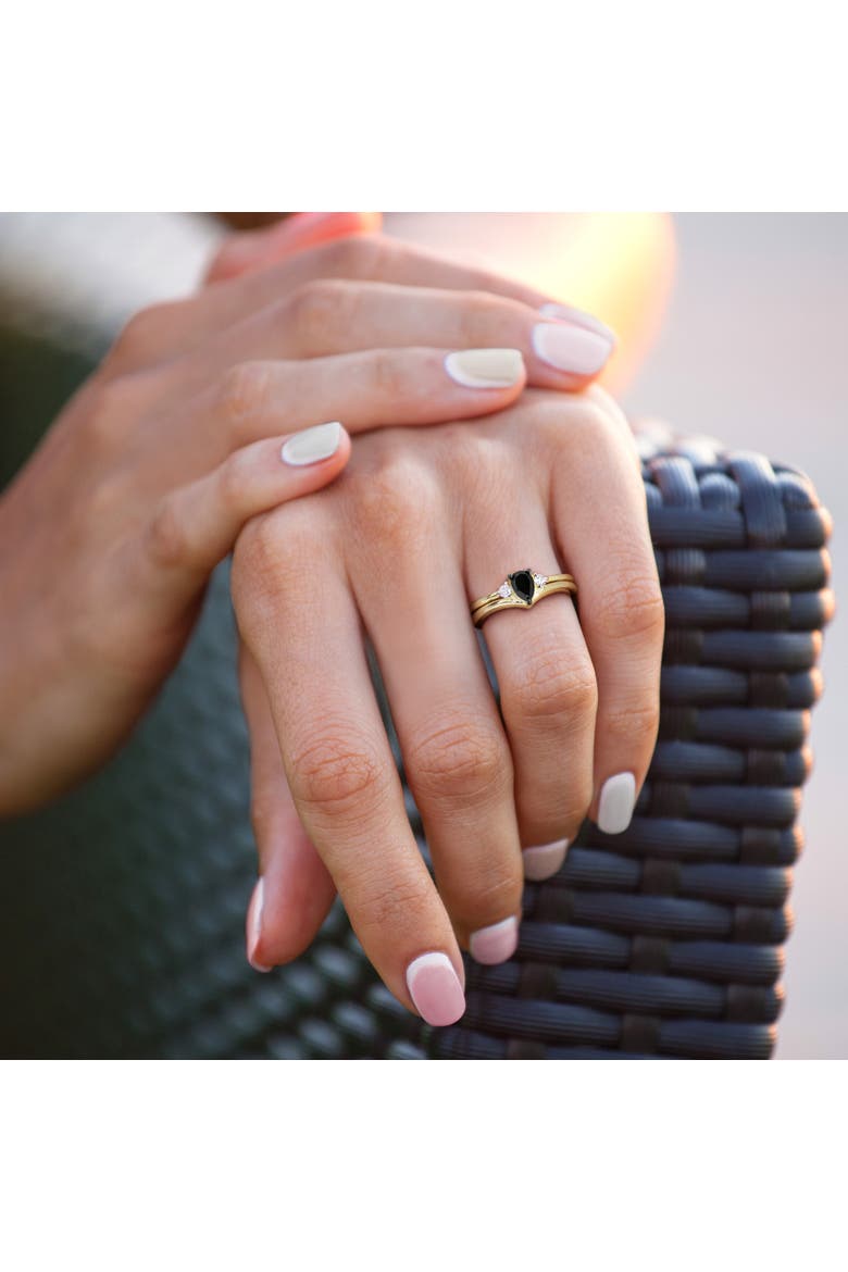 Black & White Diamond Bridal Ring Set 10k, Alternate, color, Diamond