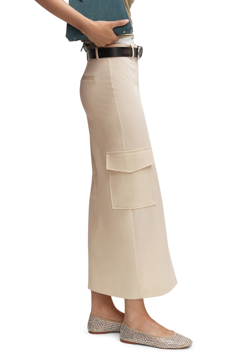 MANGO Cargo Maxi Skirt, Alternate, color,