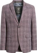 John Varvatos Star USA Varick Slim Fit Purple Check Slub Wool & Cotton Blend Sport Coat