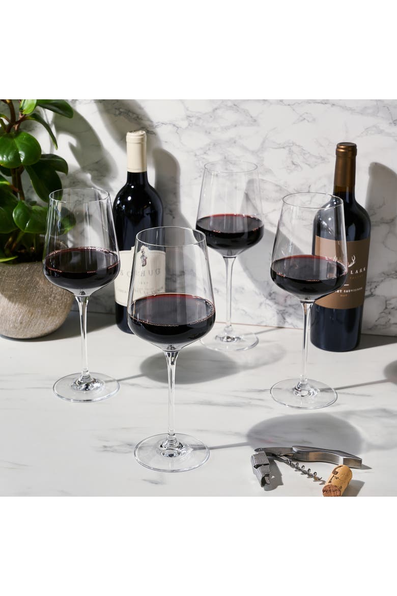 Reserve Inez Crystal Bordeaux Glasses Set of 4, Alternate, color, Clear