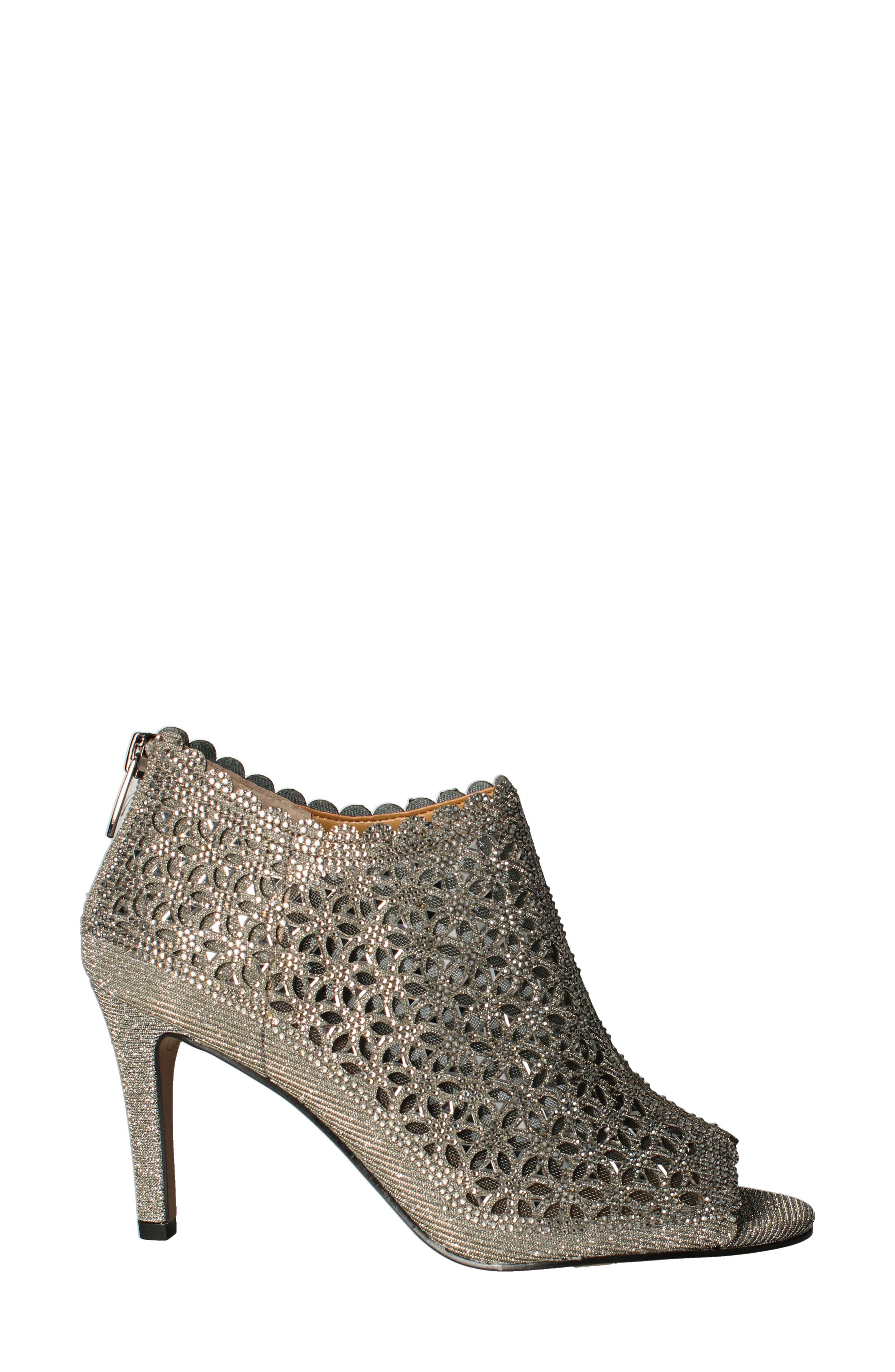 J.Renée Radita Open Toe Bootie, Alternate, color, PEWTER
