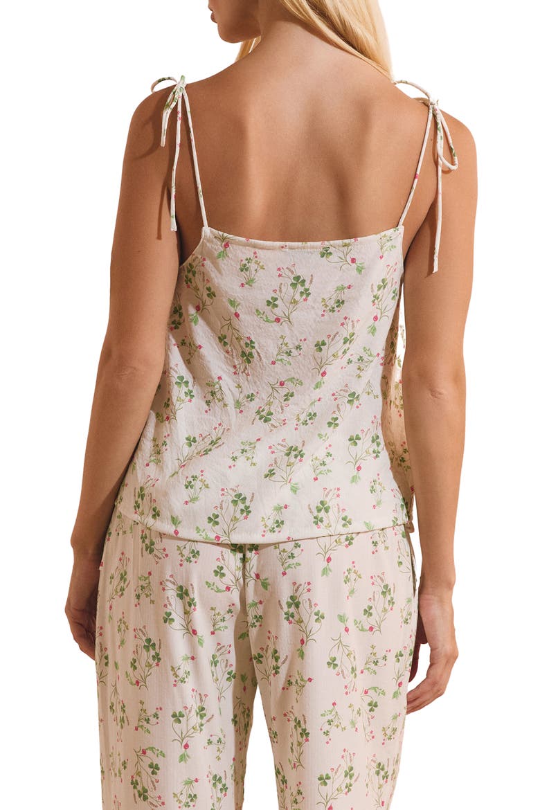 Tillieul Floral Tie Strap Camisole, Alternate, color, WHITE