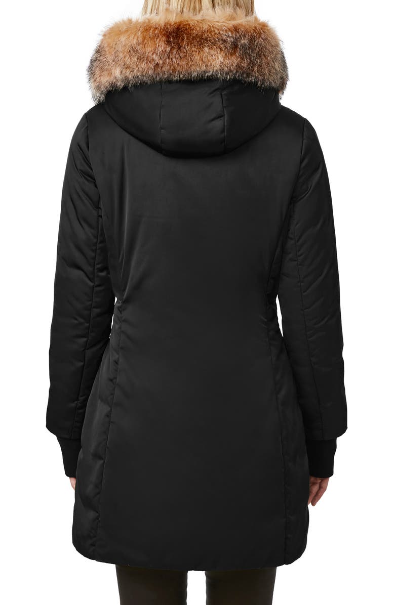 Bernardo Puffer Jacket with Faux Fur Trim, Alternate, color, 