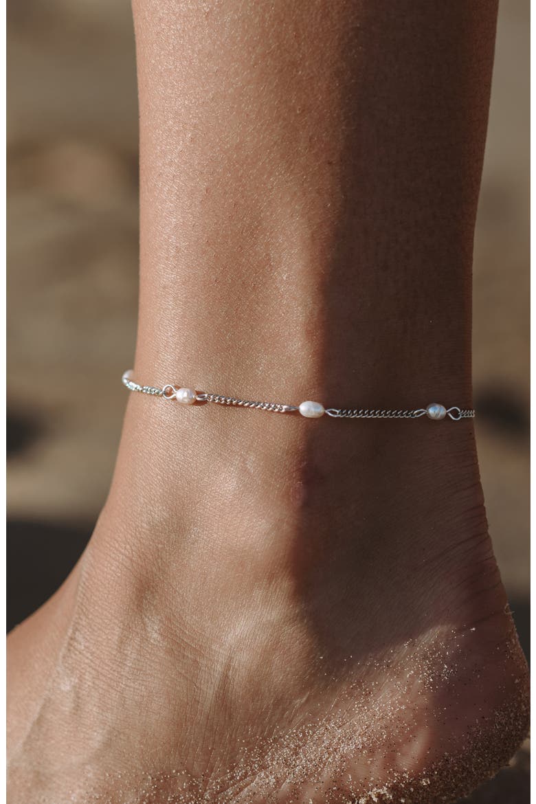 Freshwater Pearls Anklet, Alternate, color, Silver