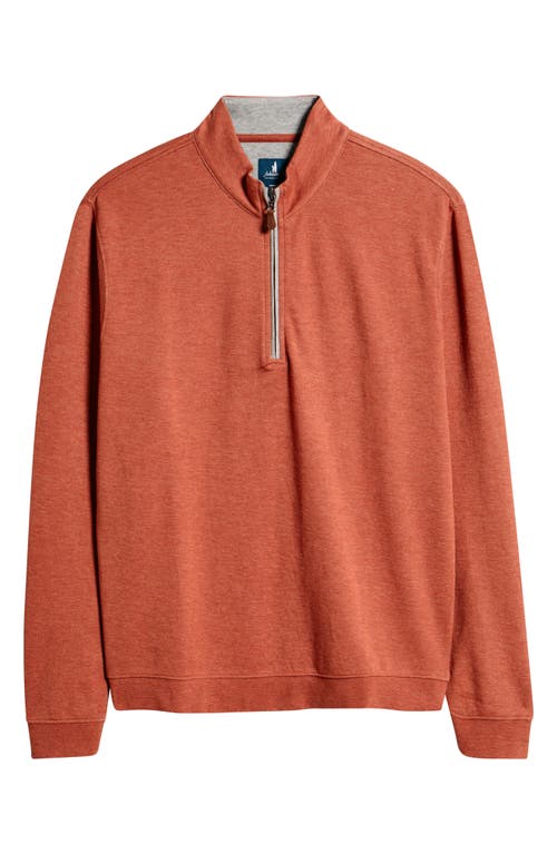Johnnie-o Sully Quarter Zip Pullover In Orange