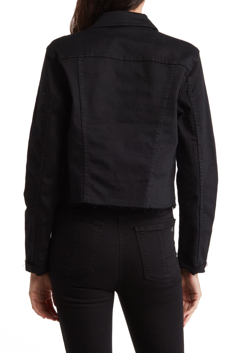 T Tahari Raw Edge Denim Jacket, Alternate, color, 