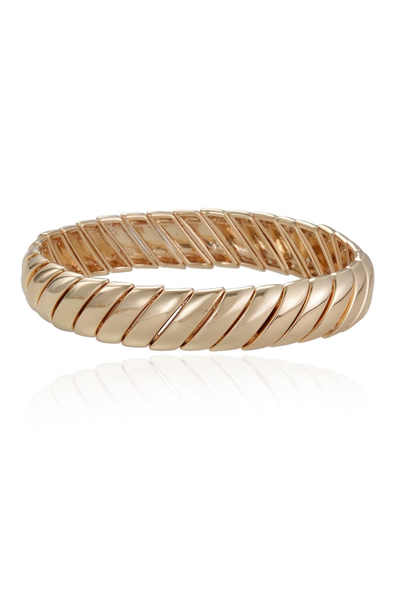 Ribbed Infinity Stretch Bracelet, Main, color, GOLD