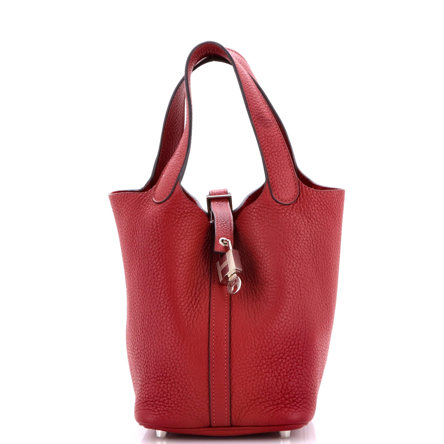 Pre-Owned Hermes Picotin Lock Bag Clemence PM, Main, color, Rouge Grenat