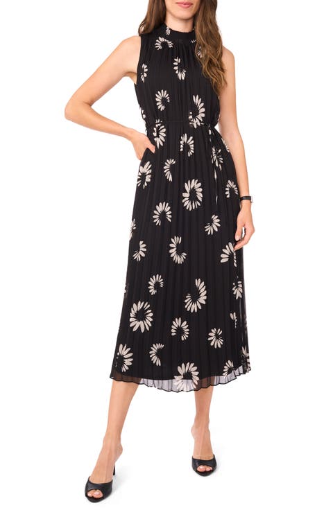 ワンピース Floral print pleats dress Amary Floral Pleated Chiffon Midi Dress | Tadashi Shoji