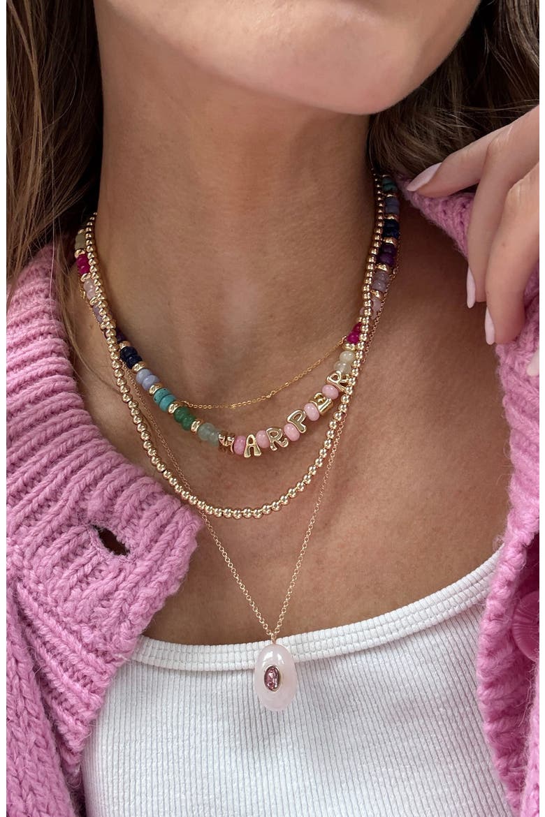 Custom Semiprecious Bubble Necklace, Alternate, color, GOLD MULTI