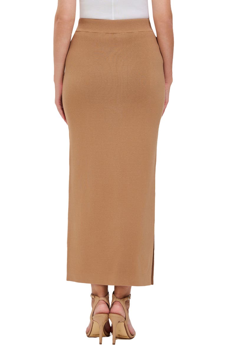 Women's Side Slit Knit Maxi Skirt, Alternate, color, Champagne