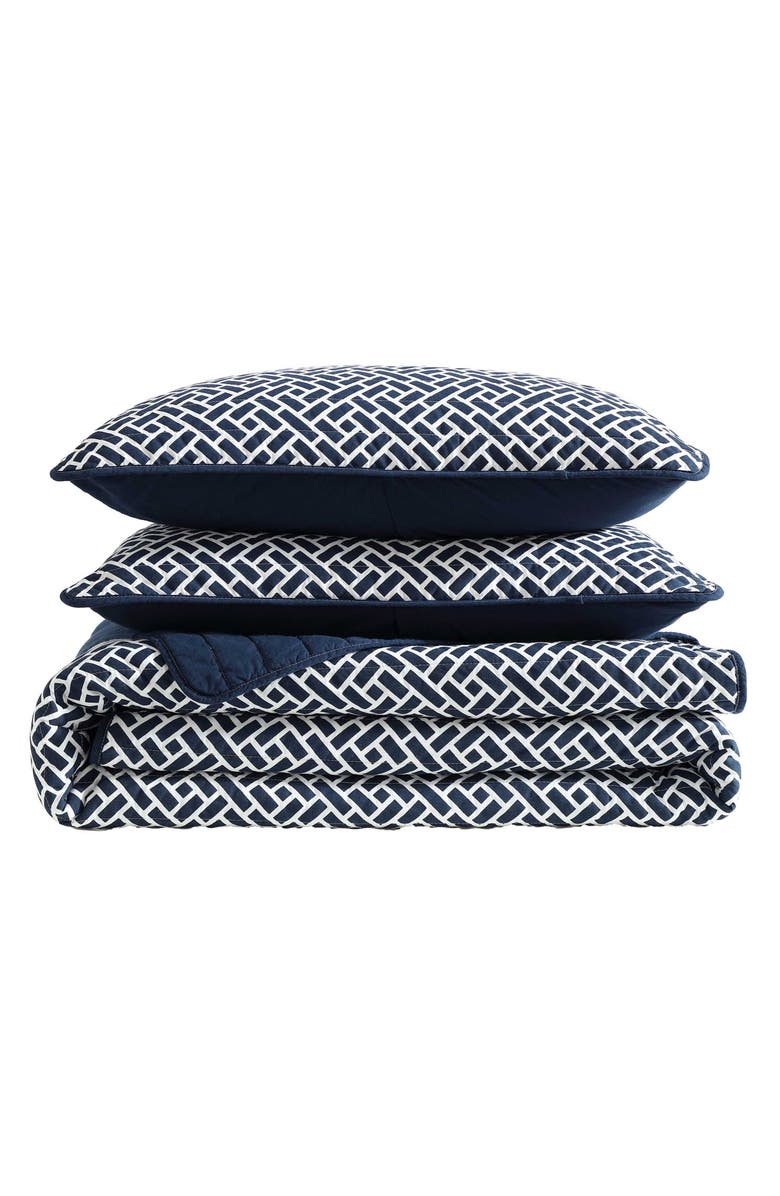 Nautica Lockridge Reversible Cotton Quilt Set, Main, color, Navy