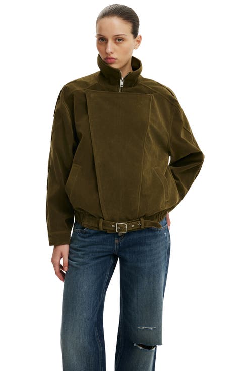 Women's Cove Faux Suede Biker Jacket