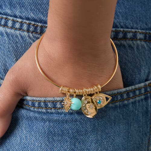 Jessica Simpson Turquoise Evil Eye Bracelet In Gold
