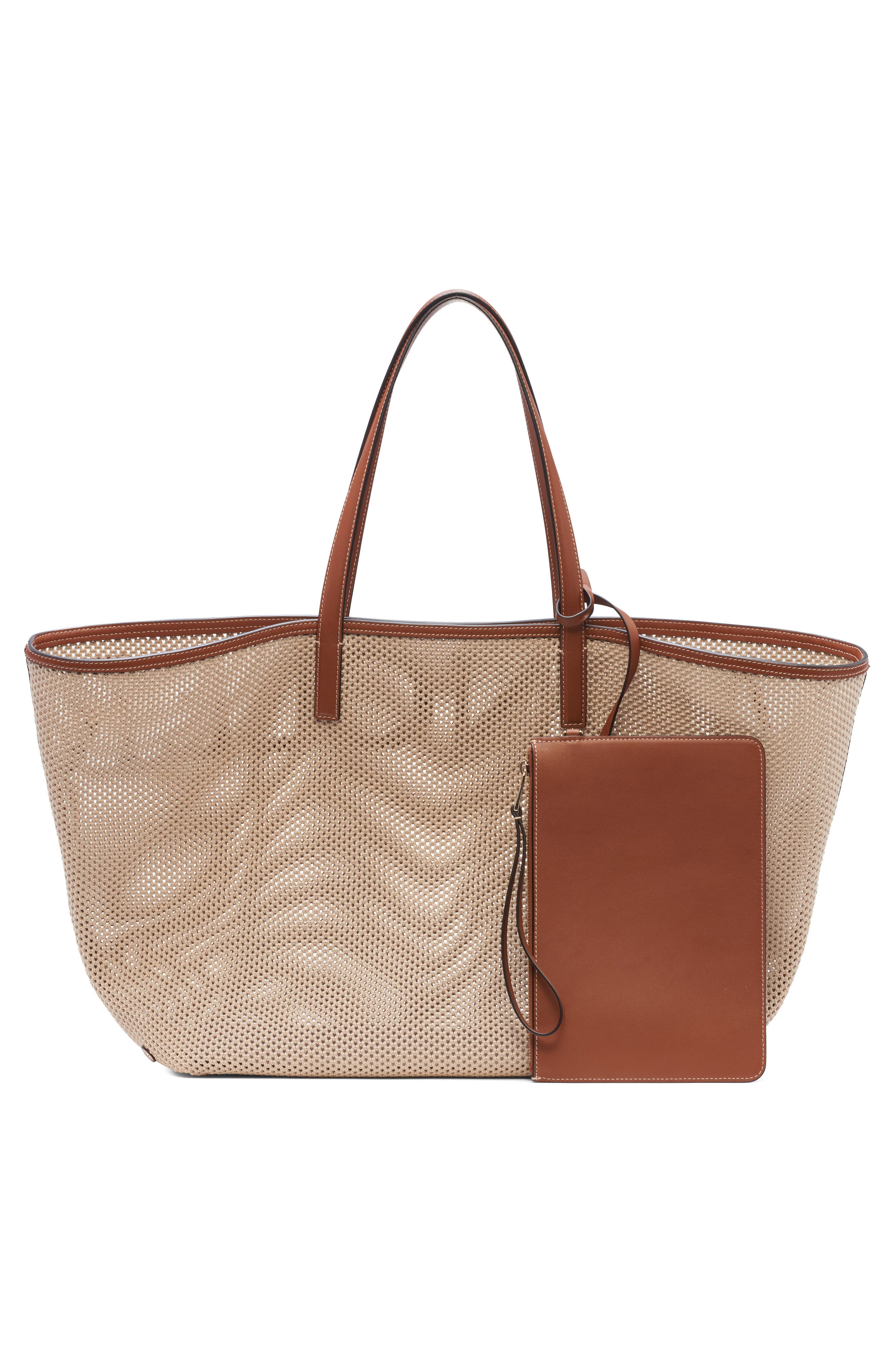 Moncler Very Large Mesh Tote Bag, Alternate, color, 035-Gardenia