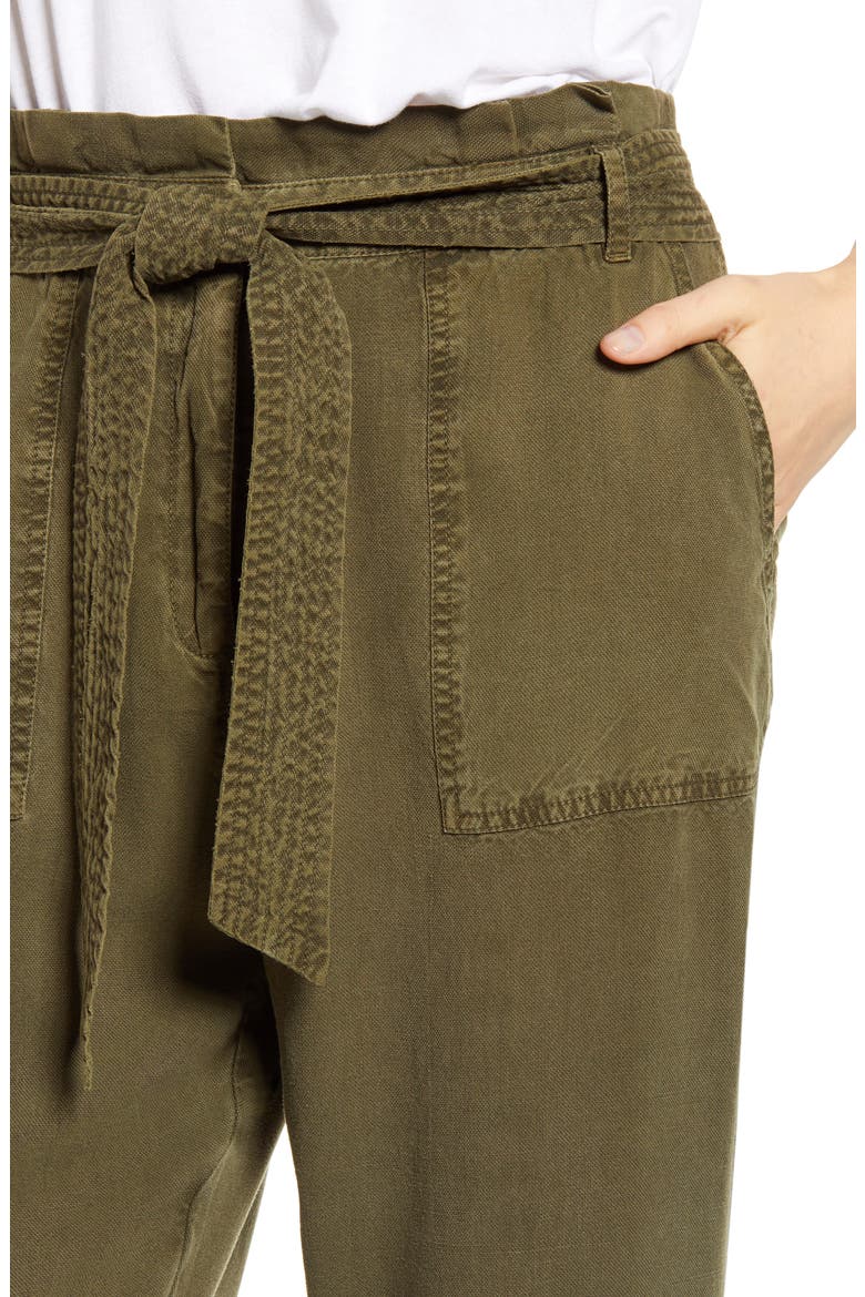 Paperbag Waist Pants, Alternate, color, OLIVE SARMA