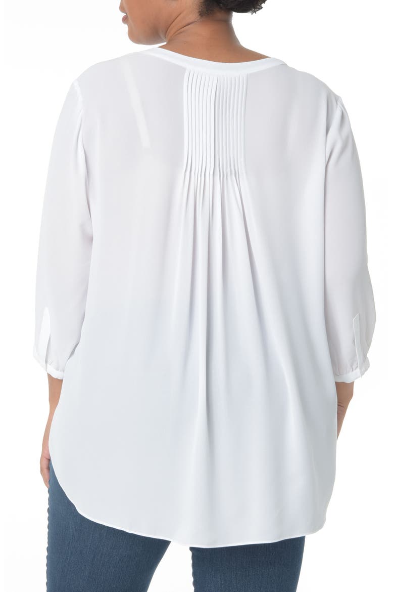 Semisheer Pintuck Blouse, Alternate, color, OPTIC WHITE