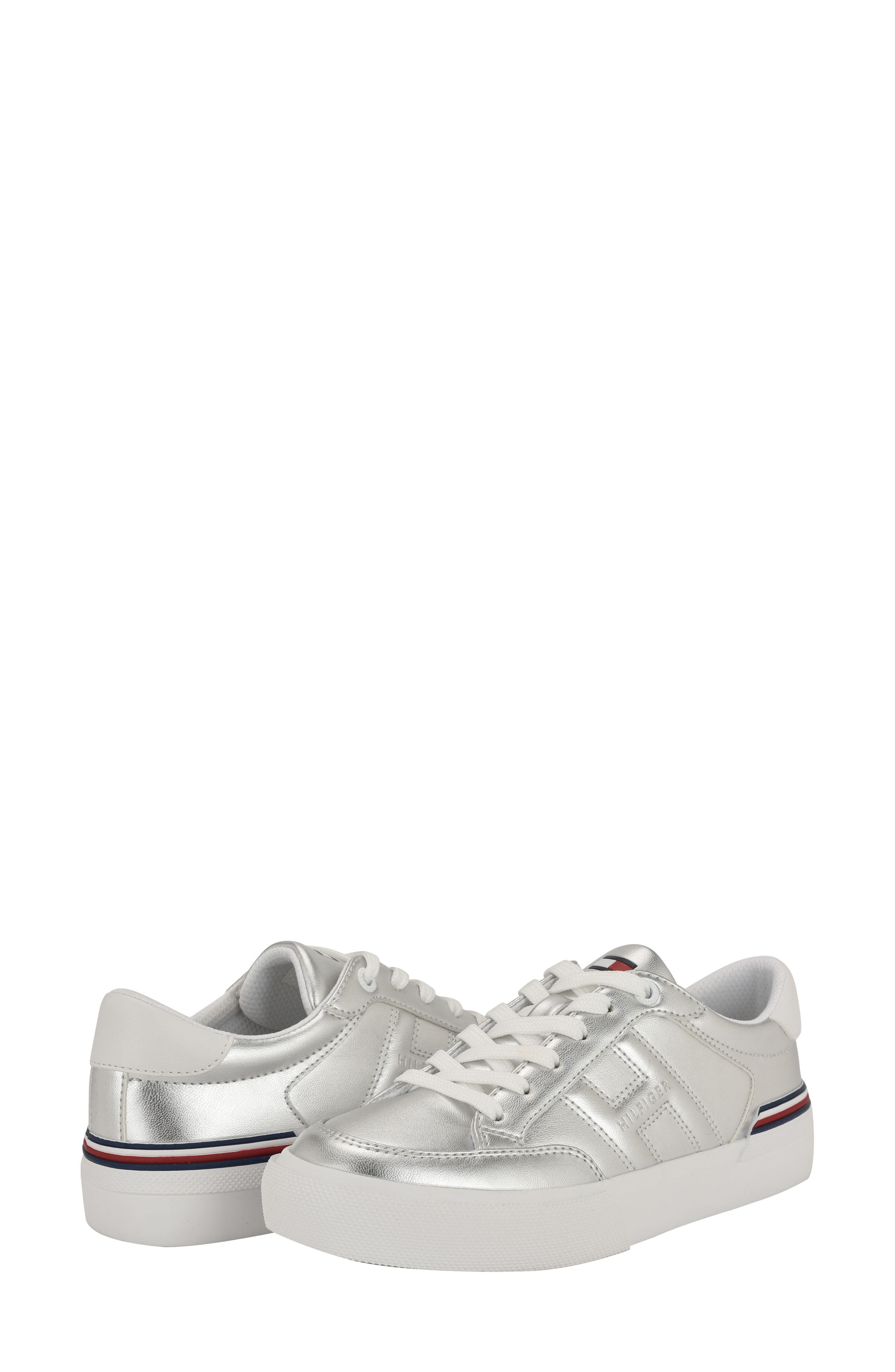 Tommy Hilfiger Keziah Low Top Sneaker, Alternate, color, Silver