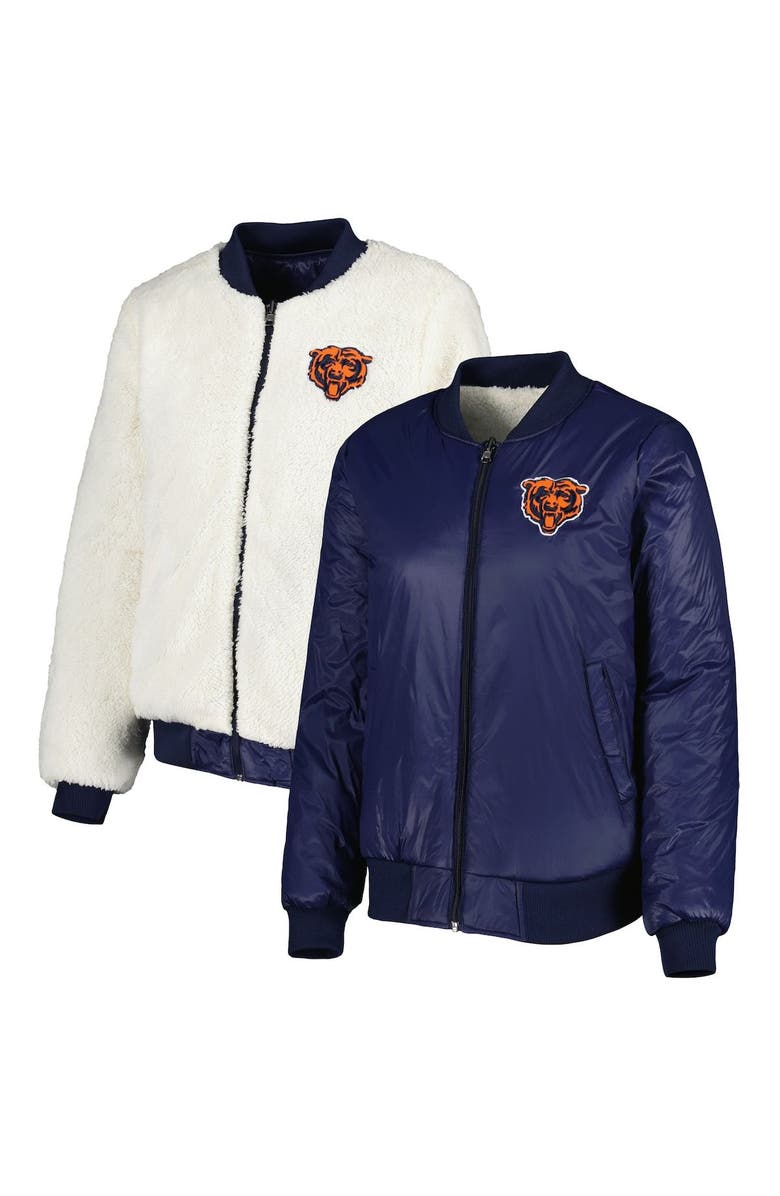 G-III 4HER BY CARL BANKS Women's G-III 4Her by Carl Banks Oatmeal/Navy Chicago Bears Switchback Reversible Full-Zip Jacket, Main, color, Oatmeal