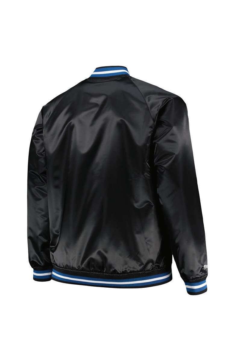 Mitchell & Ness Men's Mitchell & Ness Black Minnesota Timberwolves Big & Tall Hardwood Classics Wordmark Satin Raglan Full-Zip Jacket, Alternate, color, Black