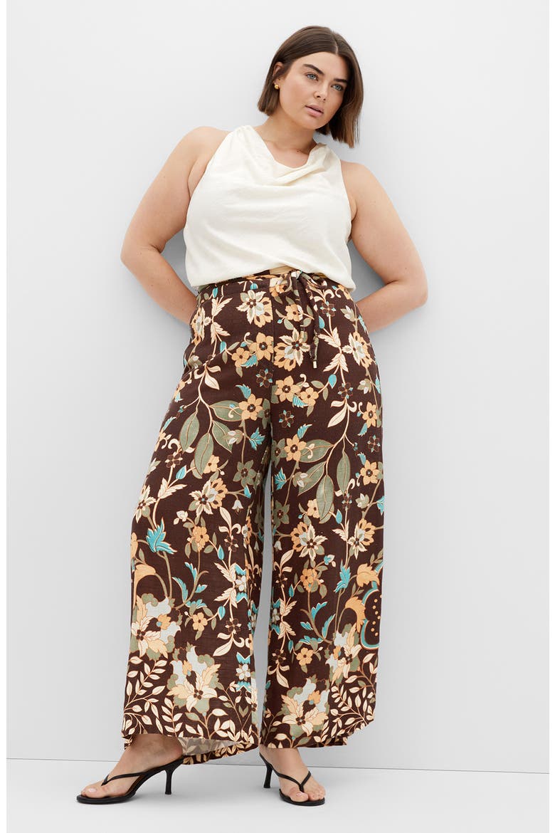 Florence Wide Leg Linen Blend Pants, Alternate, color, FOREVER FLORENCE