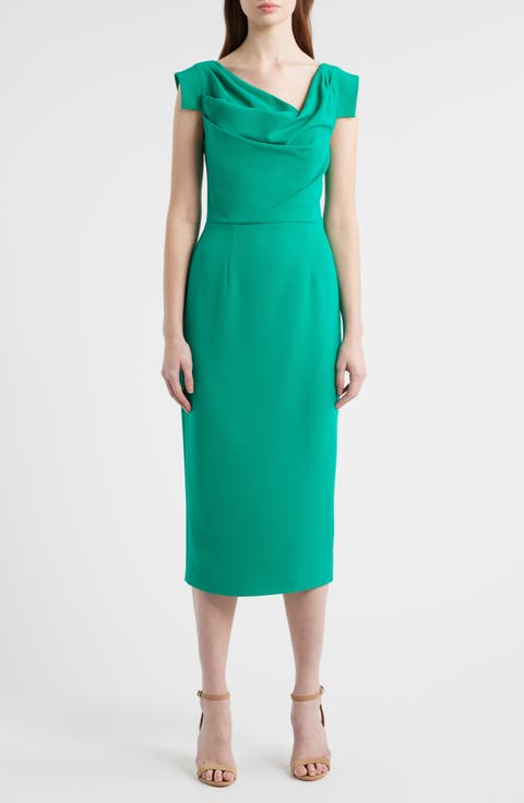 Jacqueline Midi Gabardine Sheath Dress
