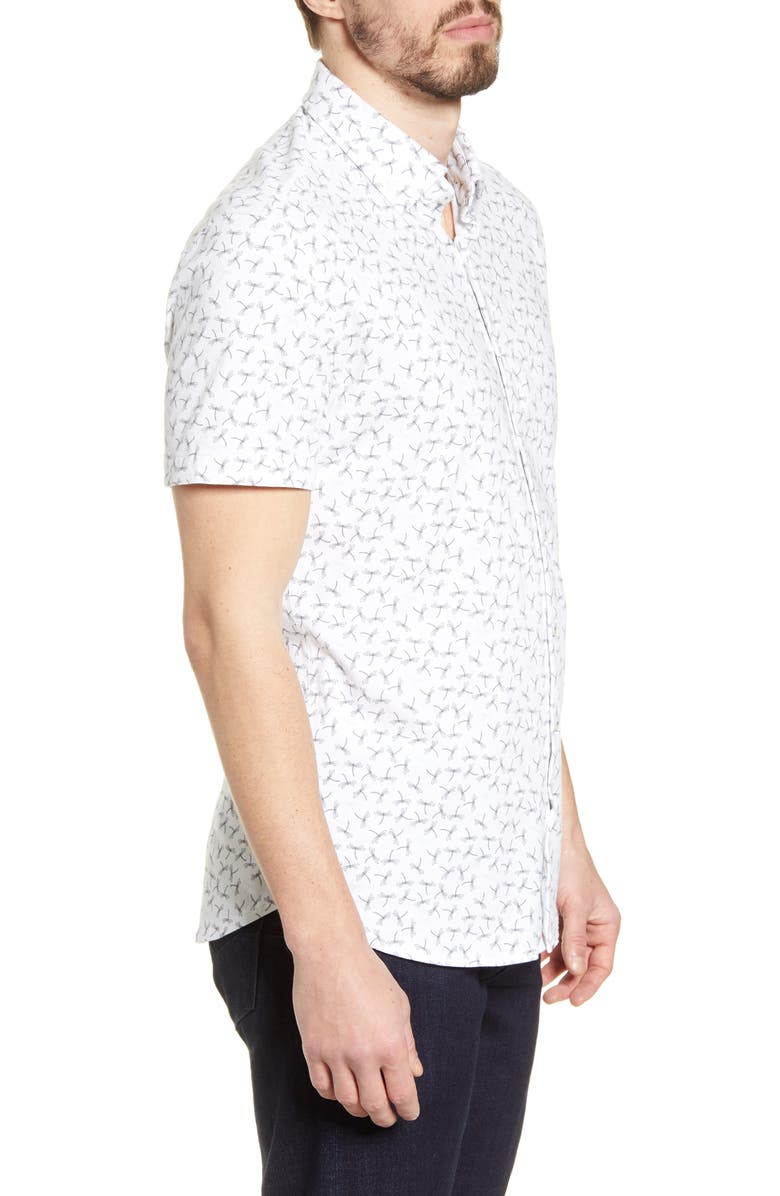 Stone Rose Short Sleeve Tech Knit Button-Up Shirt, Alternate, color,