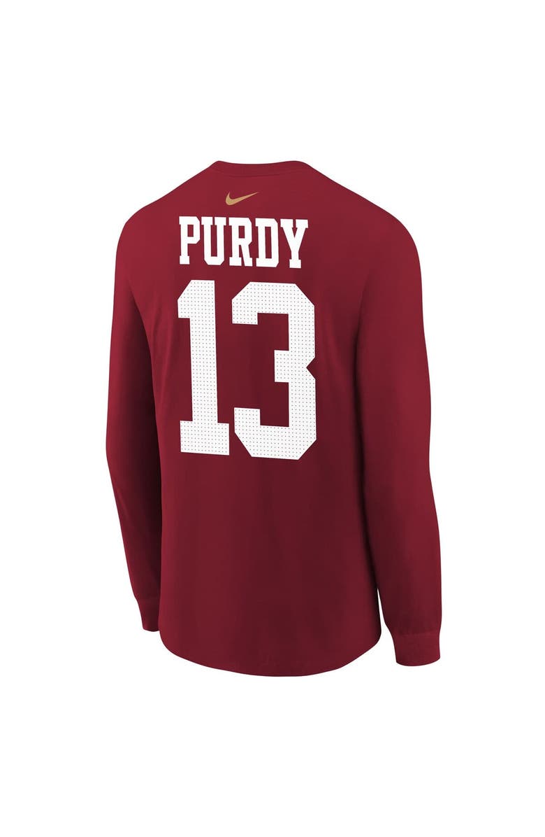 Nike Youth Nike Brock Purdy Scarlet San Francisco 49ers Player Name 
Number Long Sleeve T-Shirt, Alternate, color, Scarlet