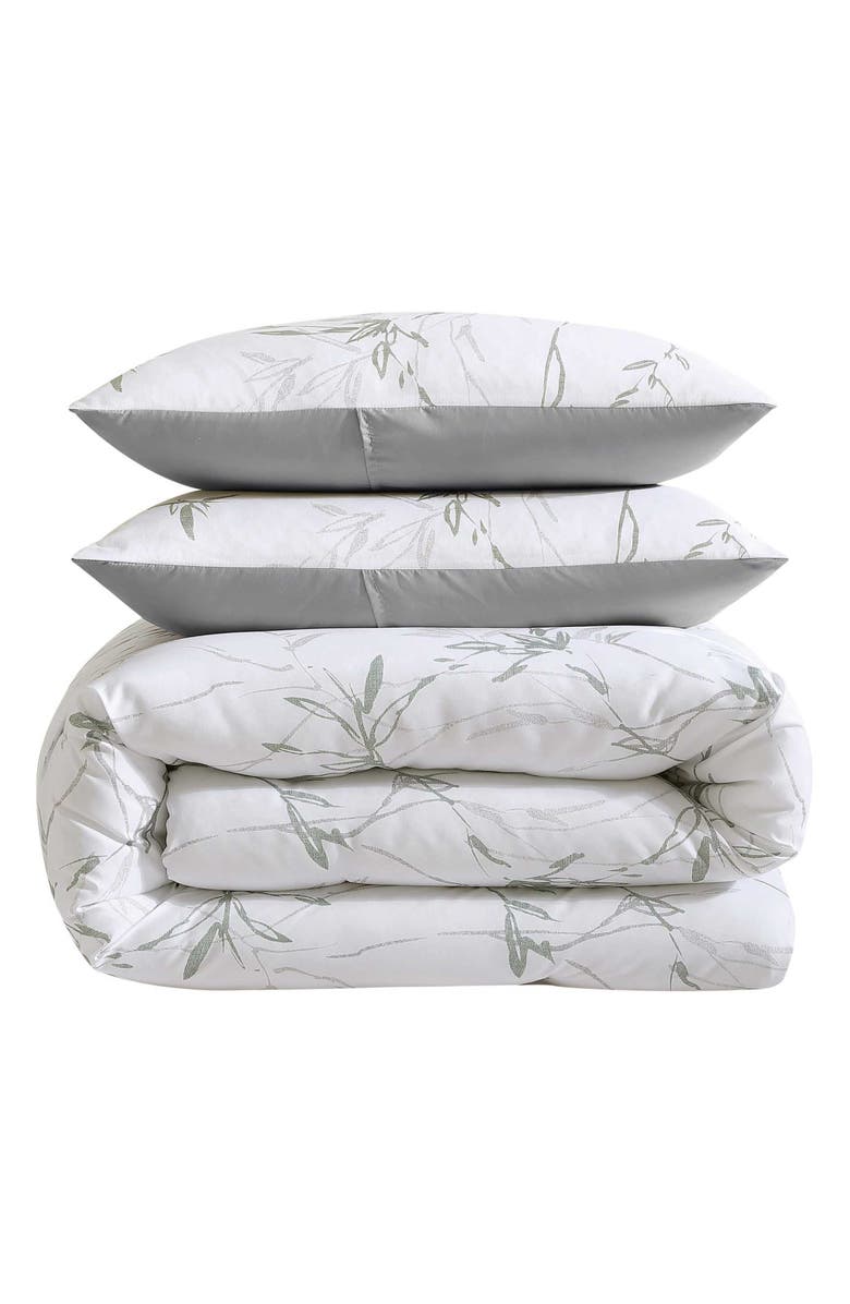 Kenneth Cole New York Ink Wash Vine Comforter & Throw Set, Main, color, Green