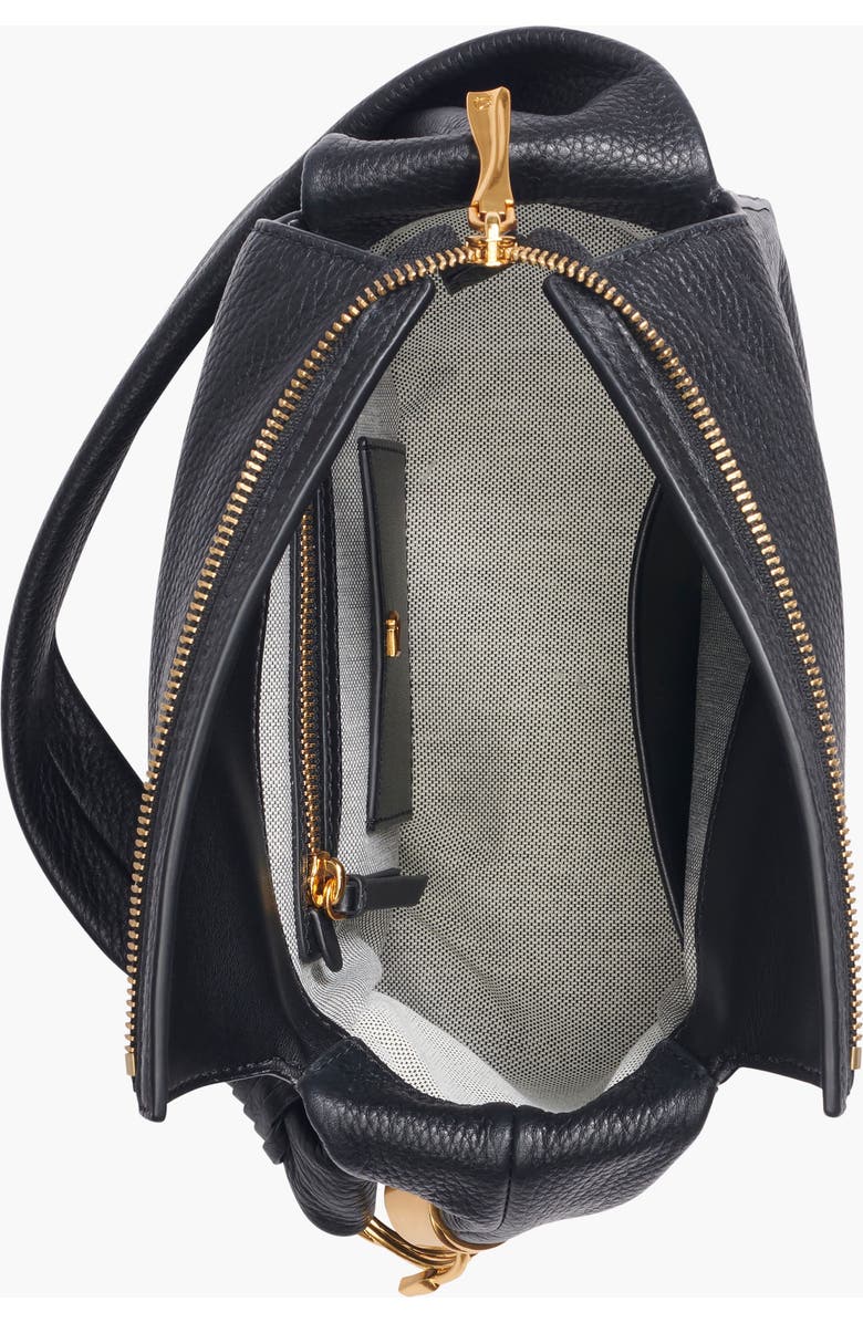 Donna Karan New York Tartan Shoulder, Alternate, color, Blk/Gold