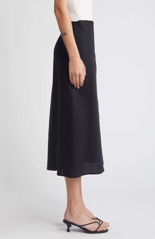 Rails Carly Linen Wrap Midi Skirt In Black