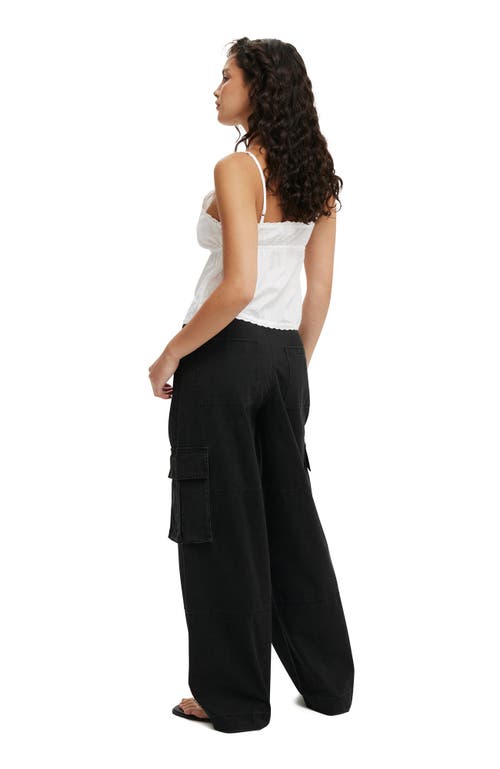 Cotton On Benny Cargo Pant In Washed Black