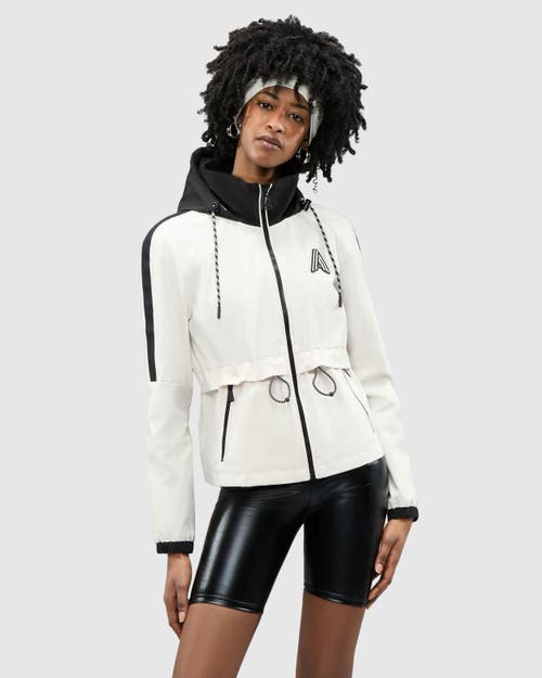 Alpenhaus Enneth Hooded Windbreaker With Adjustable Waist In Snow White