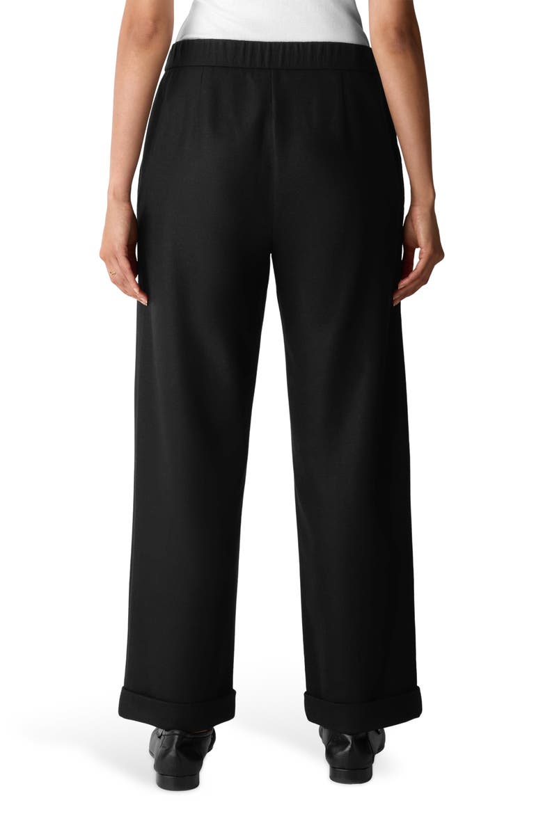 Wool Ankle Straight Leg Pants, Alternate, color, BLACK