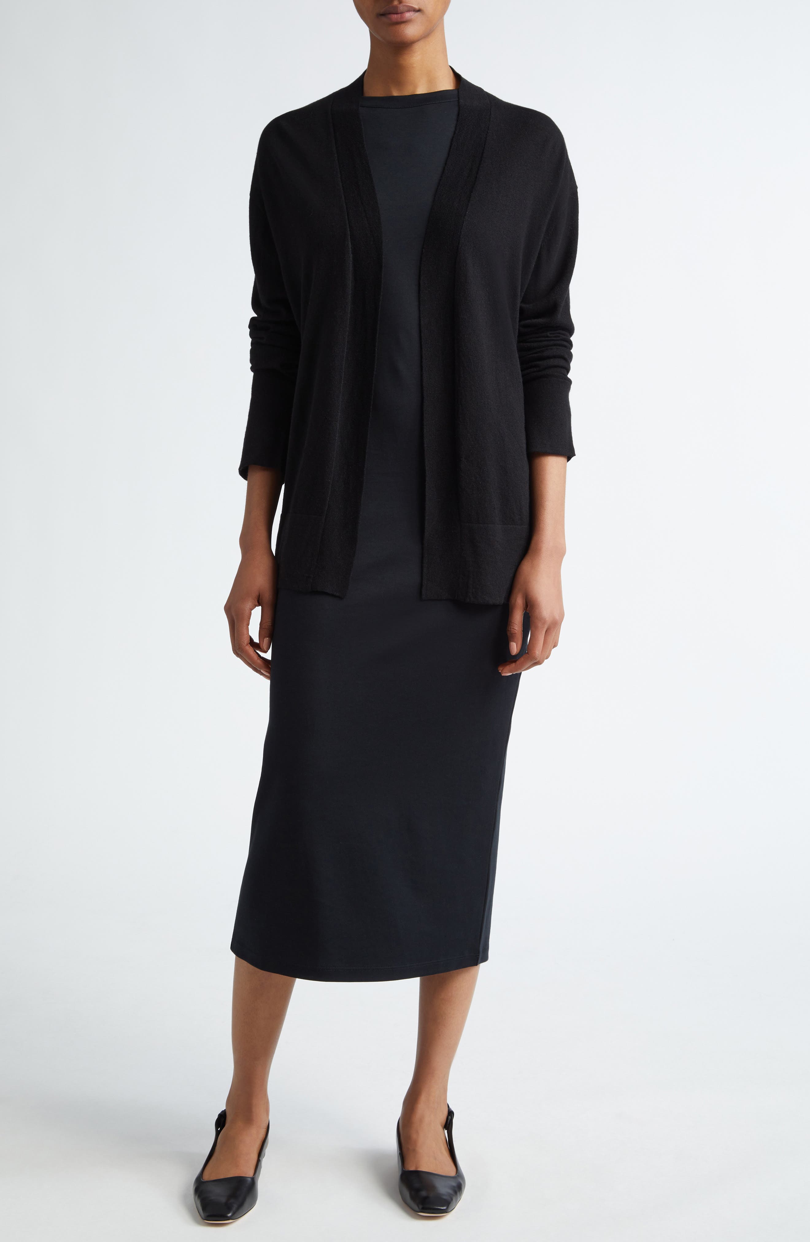 Side Drape Pima Cotton Tank Dress - image 2