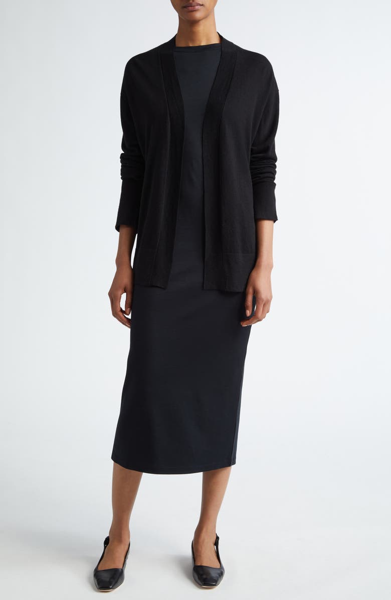 Vince Side Drape Pima Cotton Tank Dress, Alternate, color, Black