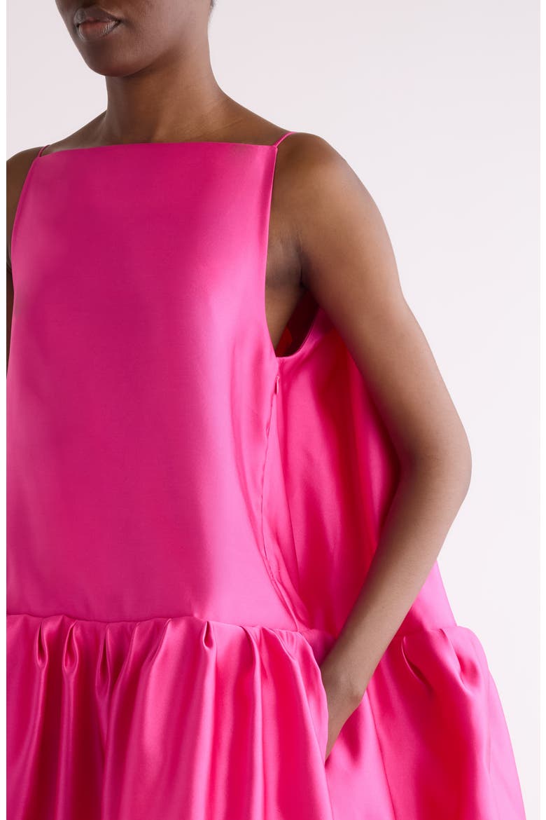 Ruffle Round Silk Minidress, Alternate, color, FUCHSIA
