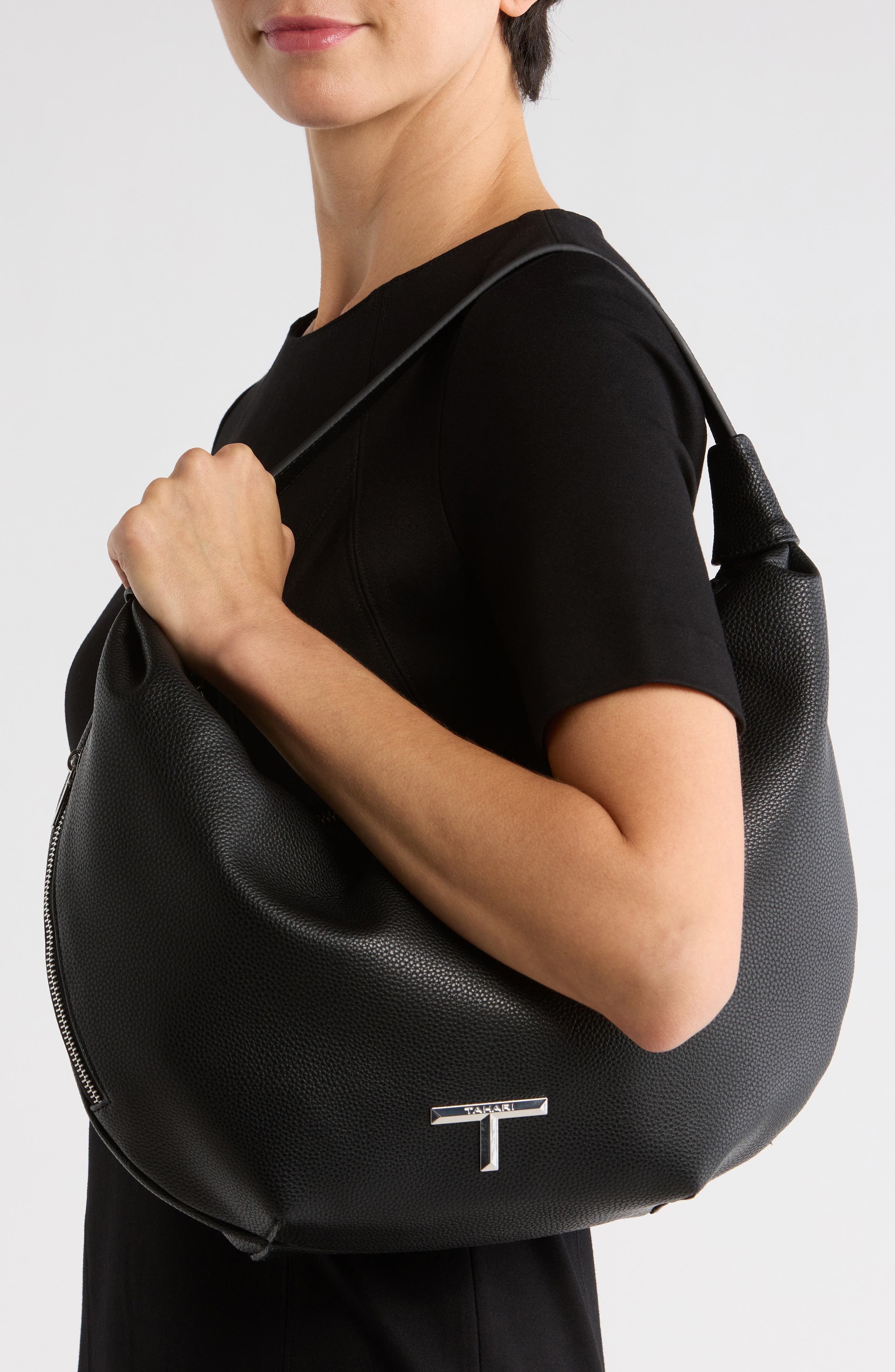 T Tahari Bedford Hobo Bag, Alternate, color, Black
