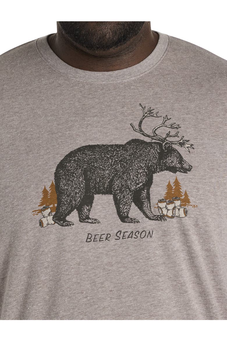 Big & Tall Beer Bear Graphic Tee, Alternate, color, HEATHER GREY