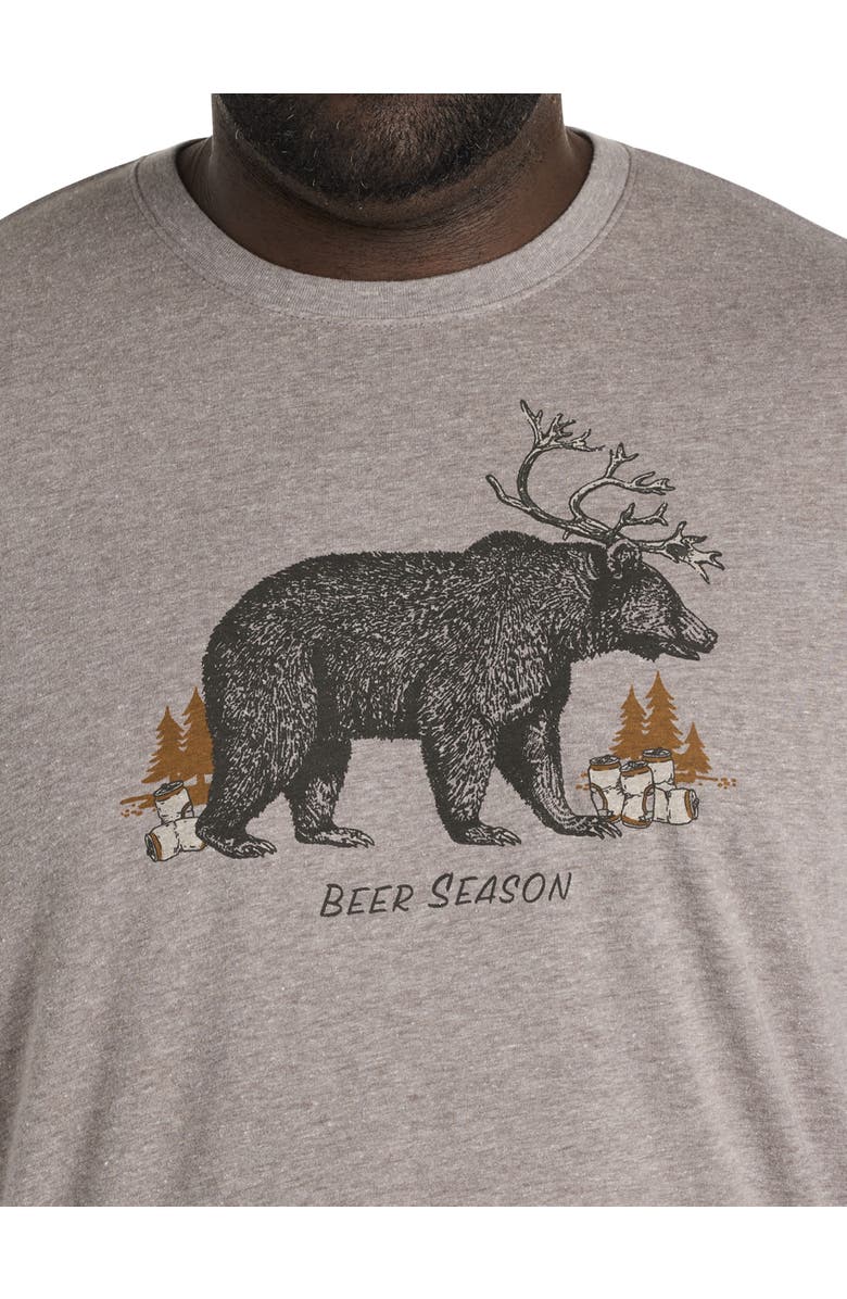 Lucky Brand Big & Tall Beer Bear Graphic Tee, Alternate, color, Heather Grey