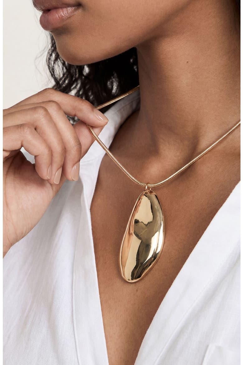 Liquid Pendant Necklace, Alternate, color, GOLD