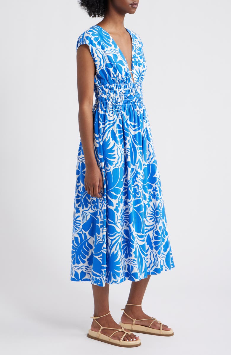 Rails Roxanne Print Midi Dress, Alternate, color, Blue Riviera
