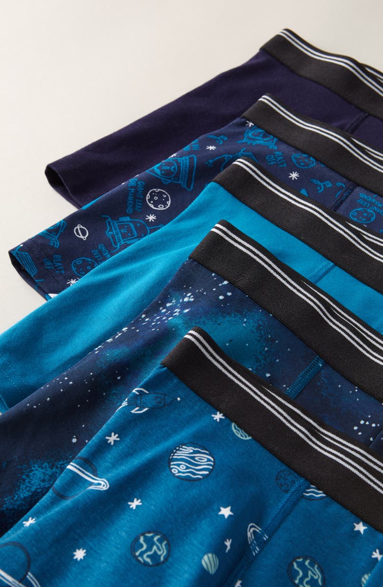Nordstrom Kids' Assorted 5-Pack Boxer Briefs, Alternate, color, Evening Astro Pack