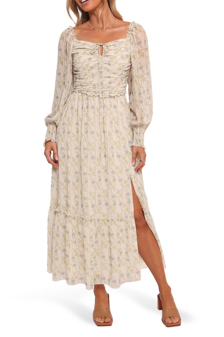 Keziah Long Sleeve Maxi Dress, Main, color, YELLOW FLORAL
