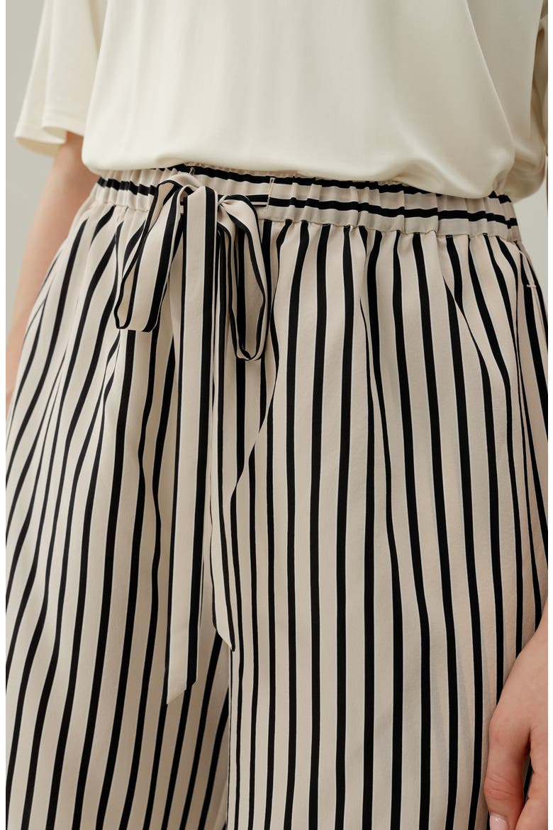 Women's Striped Silk Shorts, Alternate, color, Ink Stripe