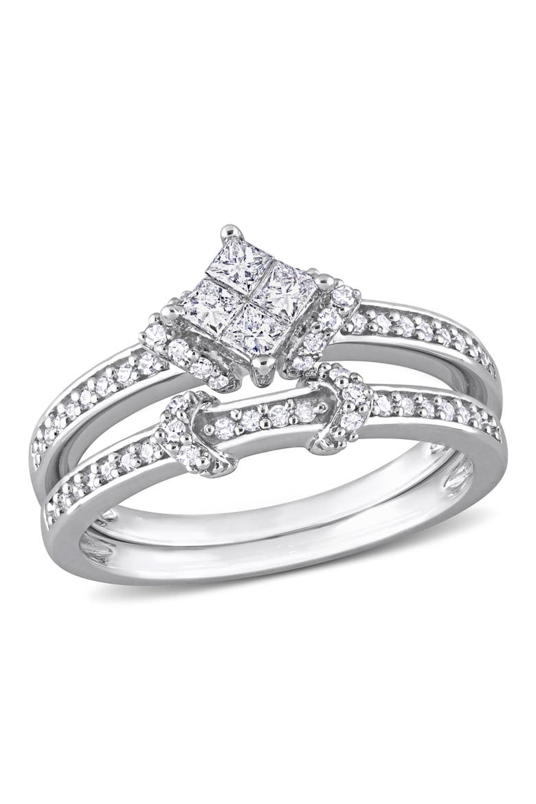 1/2 CTW Diamond Bridal Ring Set, Main, color, Sterling Silver